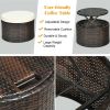 Patio Round Daybed Rattan Furniture Sets with Canopy