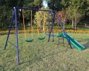 A-Frame Metal Swing Set w/ Slide (Blue; Green; Orange)