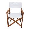 Folding Chair Wooden Director Chair Canvas Folding Chair Folding Chair populus + Canvas (Color : White)