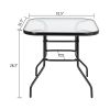 Outdoor Dining Table Square Toughened Glass Table Yard Garden Glass Table