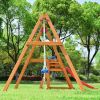 Wooden Swing Set with Slide;  Outdoor Playset Backyard Activity Playground Climb Swing Outdoor Play Structure for Toddlers;  Ready to Assemble Wooden