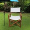 Folding Chair Wooden Director Chair Canvas Folding Chair Folding Chair populus + Canvas (Color : White)