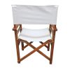 Folding Chair Wooden Director Chair Canvas Folding Chair Folding Chair populus + Canvas (Color : White)