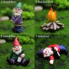 4Pcs Fairy Garden Gnomes My Little Friend Drunk Gnome Dwarfs Statue Gifts Decor