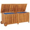 Patio Storage Box with Wheels 59.1"x19.7"x22.8" Solid Wood Acacia