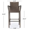 Stewart 30-Inch Outdoor Mix mocha Wicker Barstool (Set of 2)