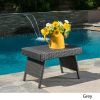 Akehurst Outdoor Gray Wicker Adjustable Folding Side Table