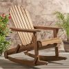 Vivian Outdoor Acacia Adirondack Rocking Chair Natural Wood