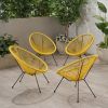 Great Deal Furniture Alexis Outdoor Woven Chair Yellow+Black (set of 2)