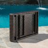 Akehurst Outdoor Brown Wicker Adjustable Folding Side Table