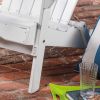 Milan Outdoor Acacia Folding White Adirondack Chair