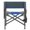 2-piece Padded Folding Outdoor Chair with Storage Pockets; Lightweight Oversized Directors Chair for indoor; Outdoor Camping; Picnics and Fishing; Blu