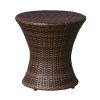 Townsgate Outdoor Brown Wicker Hourglass Side Table