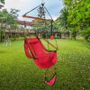 Hardwood With Cup Holder Wooden Stick Perforated 100kg Seaside Courtyard Hanging Chair