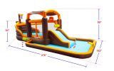 Inflatable Big Bounce House Playground Backyard Slide Water Park Bouncer with Cruise ship design Splash Pool & Basketball & Blower