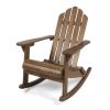 Acacia Wooden Outdoor Rocking Chair Adirondack Dark Brown Rocking Chair