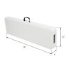 White Plastic Folding Bench,Portable Bench for Indoor, Outdoor Picnic Bench, 6 Feet (3 Legged) XH