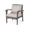 Outdoor Wicker Club Chairs with Gray Cushions (Set of 2)