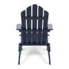 Outdoor foldable solid wood ADIRONDACK chair dark blue