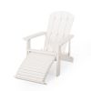 Outdoor Classic White Solid Wood Adirondack Chair Retractable Foldable (Set of 1)