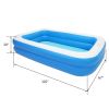 Free shipping 102*70*22in blue PVC cuboid with wall thickness of 0.3mm for inflatable swimming pool  Full-Sized Family Kiddie Blow up Pool for Kids, A