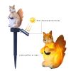 1pc Solar Resin Squirrel Floor Lamp; LED Outdoor Rain Light Courtyard Garden Lawn Landscape Light