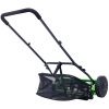 16-Inch 5-Blade Push Reel Lawn Mower with Grass Catcher, GREEN COLOR