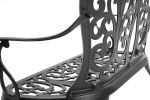 Outdoor Patio Bench; Garden Bench All-Weather Cast Aluminum Loveseat for Lawn Front Porch Path Yard Decor Deck Furniture Black