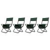 4-piece Folding Outdoor Chair with Storage Bag; Portable Chair for indoor; Outdoor Camping; Picnics and Fishing; Green