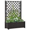 vidaXL Garden Planter with Trellis 39.4"x16.9"x55.9" PP Anthracite