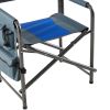 2-piece Padded Folding Outdoor Chair with Storage Pockets; Lightweight Oversized Directors Chair for indoor; Outdoor Camping; Picnics and Fishing; Blu