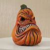 1pc Grinning Pumpkin Head Resin Statue - Perfect Halloween Decoration for Garden, Home, and Study