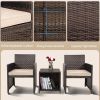 Cpintltr 3 Pieces Outdoor Patio Wicker Furniture Sets Patio Conversation Sets PE Rattan Chair with Soft Cushions Lawn Poolside Chairs for Balcony Gard