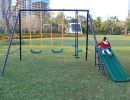 A-Frame Metal Swing Set w/ Slide (Blue; Green; Orange)