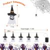 Halloween Ghost Witch Hat Hanging Light Lantern 11.6ft Outdoor String Decorative