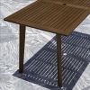 Farmhouse chic Slatted Eucalyptus Wood Patio Dining Table