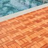 (Set of 10) Hanalei Eucalyptus Interlocking Wooden Decktile in Red Brown