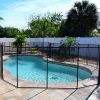 12x4 Ft Outdoor Pool Fence With Section Kit; Removable Mesh Barrier; For Inground Pools; Garden And Patio; Black