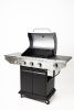 Propane Grill 3 Burner Barbecue Grill Stainless Steel Gas Grill with Side Burner and Thermometer for Outdoor BBQ; Camping