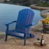 Milan Outdoor Acacia Folding Blue Adirondack Chair