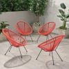 Great Deal Furniture Alexis Outdoor Woven Chair Orange+Black (set of 2)