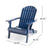 Milan Outdoor Acacia Folding Blue Adirondack Chair