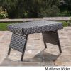 Akehurst Outdoor Brown Wicker Adjustable Folding Side Table