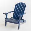 Milan Outdoor Acacia Folding Blue Adirondack Chair