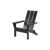 Outdoor Classic Pure Black Solid Wood Adirondack Chair Garden Lounge Chair Foldable