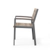 Outdoor aluminum alloy bench Grey+SILK-SCREEN BROWN