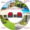 3 Pcs Patio wicker Furniture Set with Cushion