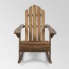 Acacia Wooden Outdoor Rocking Chair Adirondack Dark Brown Rocking Chair