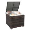 71*71*60.5cm Square Brown Gradient Iron Frame Can Be Stored Rattan Locker