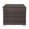 71*71*60.5cm Square Brown Gradient Iron Frame Can Be Stored Rattan Locker